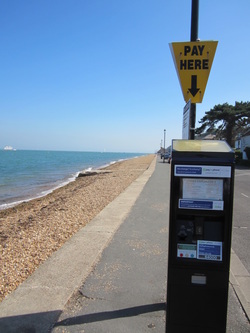 Parking metre at Cowes beach