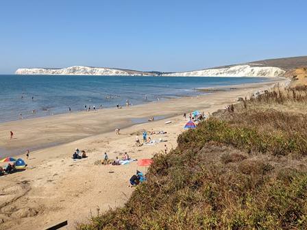 Sunshine at Compton Bay on the Isle of Wight