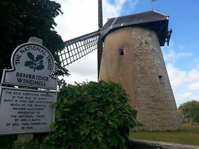 Bembridge Windmill and sign