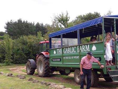 Trailer rides at the Garlic Farm on the Isle of Wight