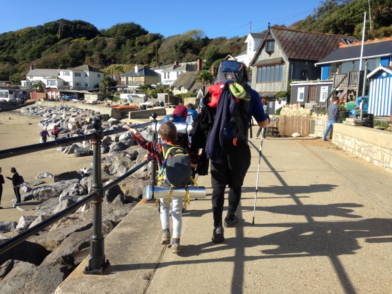 Hikers at Steephill Cove