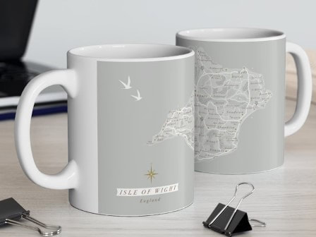 Isle of Wight grey mug