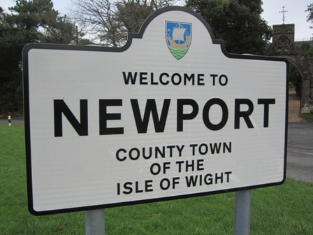 Road sign for Newport Isle of Wight