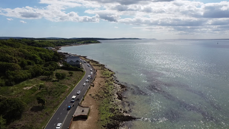 Cowes seafront from above