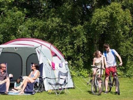 Campers at Whitecliff Bay Holiday Park