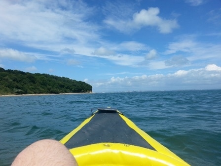 Inflatable kayak on the Isle of Wight