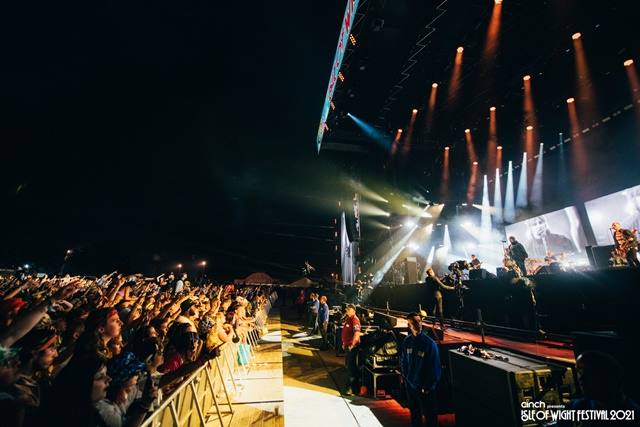 Liam Gallagher side view of stage at Isle of Wight Festival 2021