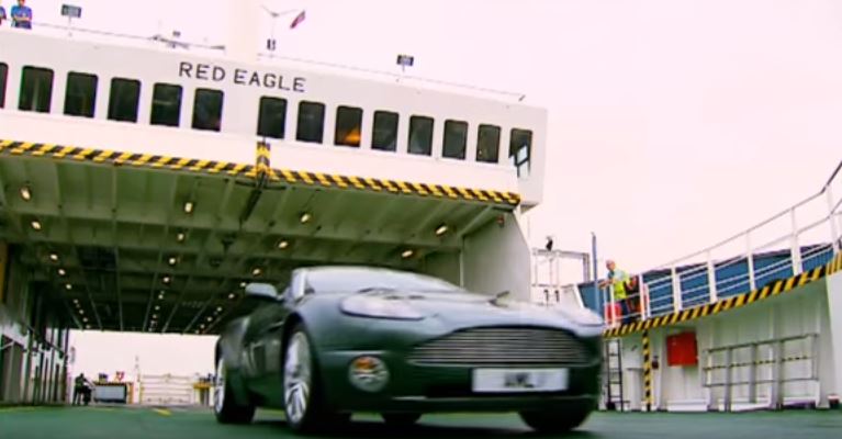 Aston Martin on a Red Funnel ferry