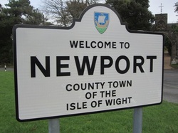 Sign saying welcome to Newport