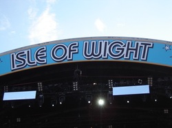 Isle of Wight sign at the festival