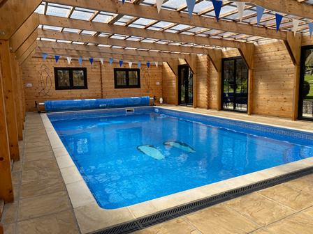 Indoor swimming pool at Arethusa Cottage holiday lodges