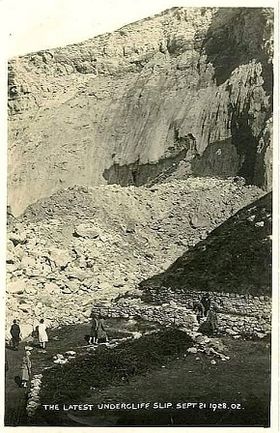 Blackgang Chine landslide in 1928