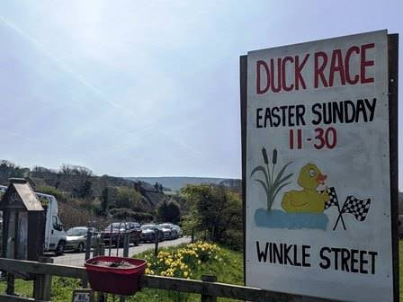 Calbourne duck race sign