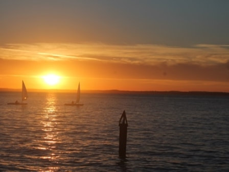 Gurnard sunset with yachts