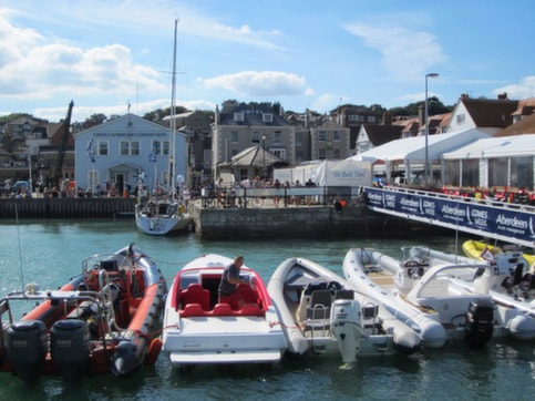 RIBs in the harbour at Cowes in 2013