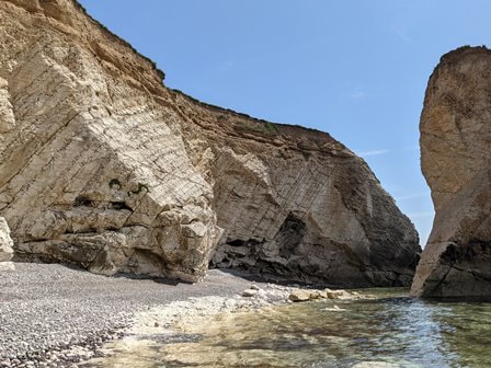 Beach with caves at Freshwater Bay