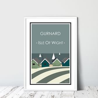 Poster of beach huts at Gurnard