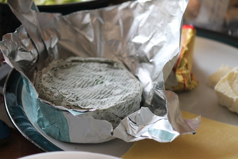 Open packet of Isle of Wight blue cheese