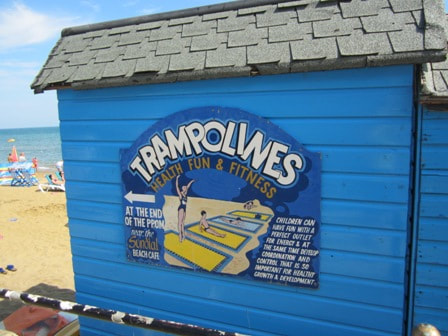 Trampolines sign in Sandown