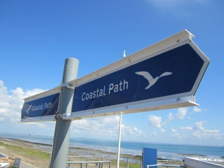 Isle of Wight coastal path sign in Bembridge