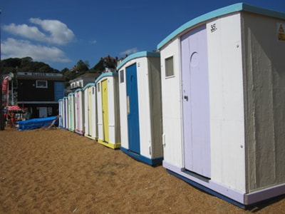 Beach huts on Ventnor beach