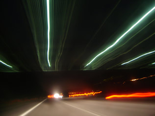 Blurry lights on a motorway