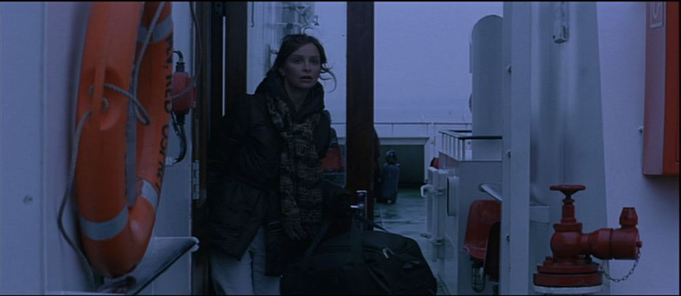 Calista Flockhart on a Red Funnel ferry