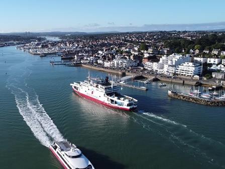 Red Funnel ferries aerial