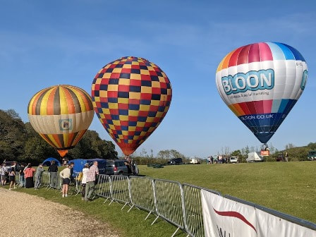 Balloons inflating at Robin Hill Sky High festival