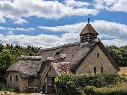 St Agnes thatched church in Freshwater