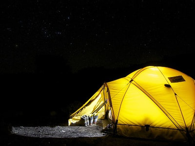 Tent in the dark